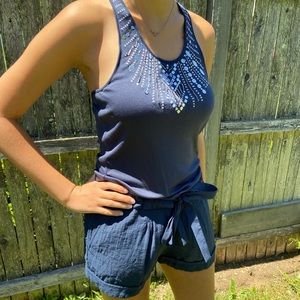 BCBGMAXAZRIA Beaded Romper